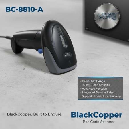 BlackCopper BC8810-A 1D Handheld Barcode Scanner with Auto-Sense Stand