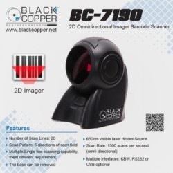 BlackCopper BC7190 1D / 2D / QR Omnidirectional Desktop Barcode Scanner