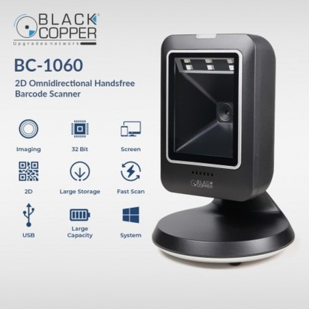 BlackCopper BC1060 1D / 2D / QR Hands-Free Desktop Barcode Scanner