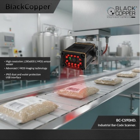 BlackCopper BC-CS90HD Industrial Fixed-Mount 2D Barcode Scanner, IP65