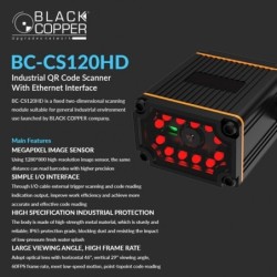BlackCopper BC-CS120HD Industrial Fixed-Mount 2D QR Code Scanner with Ethernet, IP65
