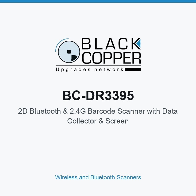 BlackCopper BC-DR3395 2D Bluetooth & 2.4G Barcode Scanner with Data Collector & Screen