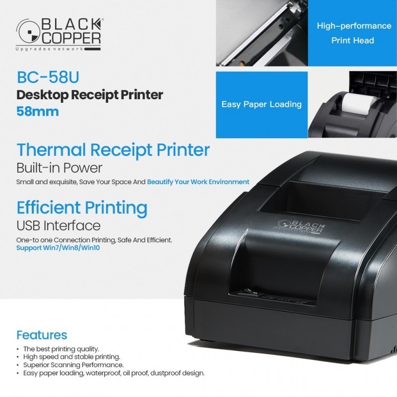 BlackCopper BC58U 58mm USB Thermal Receipt Printer