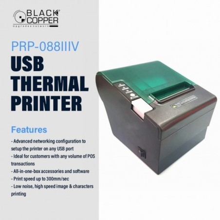 BlackCopper PRP088IIIV 80mm Thermal Receipt Printer, USB + Serial