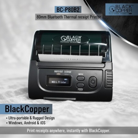 BlackCopper BCP80B2 80mm Portable Bluetooth Thermal Receipt Printer