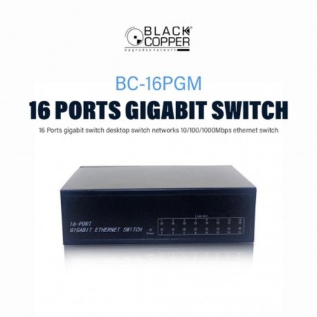 BlackCopper BC-16PGM 16-Port Gigabit Desktop Switch