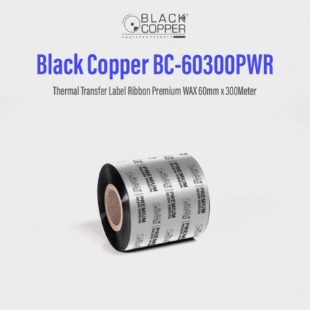 BlackCopper BC-60300PWR Wax Thermal Transfer Ribbon 60mm x 300m