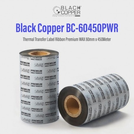 BlackCopper BC-60450PWR Wax Thermal Transfer Ribbon 60mm x 450m