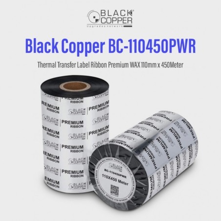 BlackCopper BC-110450PWR Wax Thermal Transfer Ribbon 110mm x 450m