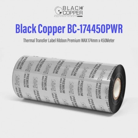 BlackCopper BC-174450PWR Wax Thermal Transfer Ribbon 174mm x 450m