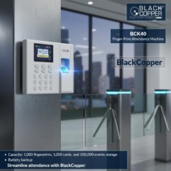 BlackCopper BC-K40 Fingerprint Attendance Machine with RFID Card and Backup Battery