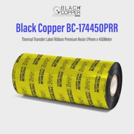 BlackCopper BC-174450PRR Resin Thermal Transfer Ribbon 174mm x 450m