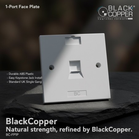 BlackCopper BCFP1P Network Face Plate, 1-Port