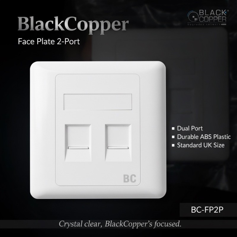 BlackCopper BCFP2P Network Face Plate, 2-Port