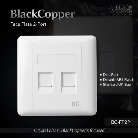 BlackCopper BCFP2P Network Face Plate, 2-Port