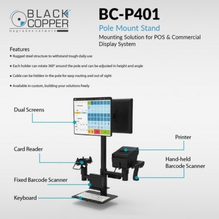 BlackCopper BC-P401 Pole Mount POS Stand