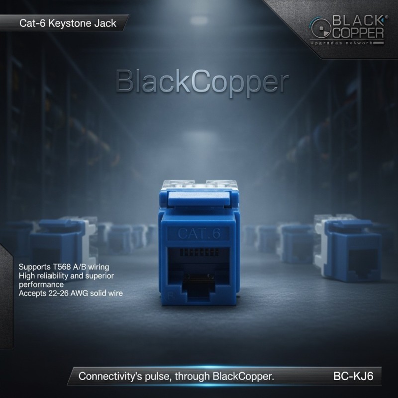 BlackCopper BCKJ6 Cat6 Keystone Jack