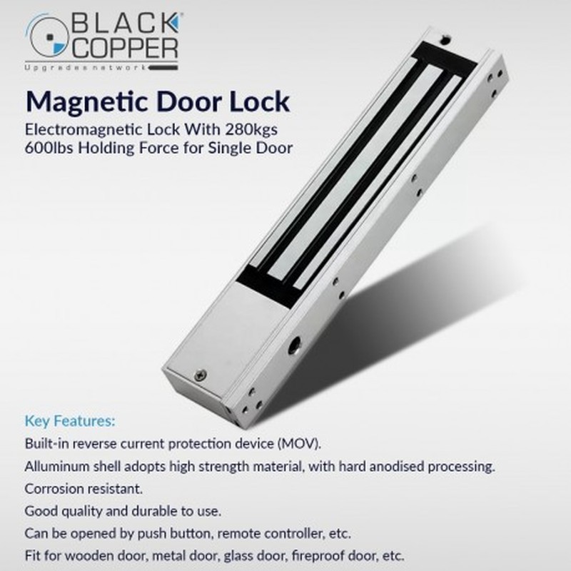 BlackCopper BC-ML-S-280KG Magnetic Door Lock, 280kg (600lbs)