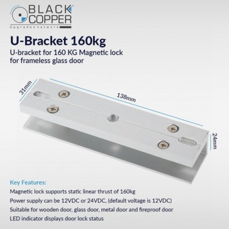 BlackCopper U-Bracket-160KG U-Bracket for 160kg Magnetic Lock