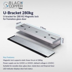 BlackCopper U-Bracket-280KG U-Bracket for 280kg Magnetic Lock