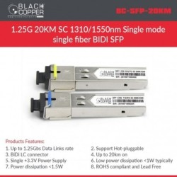 BlackCopper BC-SFP-20KM 1.25G Single Mode BiDi SFP Module 1310/1550nm, 20km