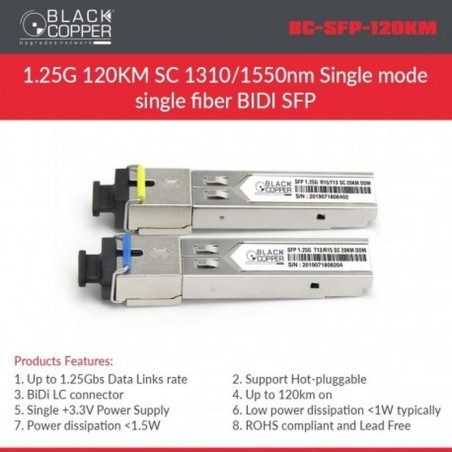 BlackCopper BC-SFP-120KM 1.25G Single Mode BiDi SFP Module 1310/1550nm, 120km