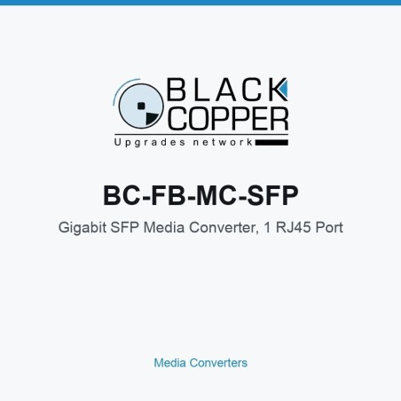 BlackCopper BC-FB-MC-SFP Gigabit SFP Media Converter, 1 RJ45 Port