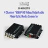 BlackCopper BC-4V1D-20T/R 4-Channel CCTV Video Fiber Media Converter with Data (PTZ)