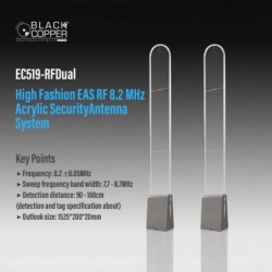 BlackCopper EC519-RFDual Acrylic RF 8.2MHz EAS Anti-Theft Security Gate (Pair)