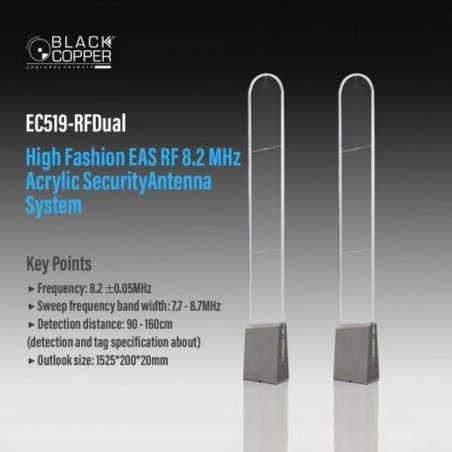 BlackCopper EC519-RFDual Acrylic RF 8.2MHz EAS Anti-Theft Security Gate (Pair)