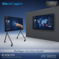 BlackCopper BC-MTM-75T5 75" Interactive Flat Panel Display, 4K, Android 14, 8GB RAM / 128GB