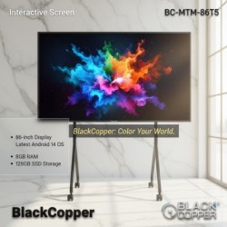 BlackCopper BC-MTM-86T5 86" Interactive Flat Panel Display, 4K, Android 14, 8GB RAM / 128GB