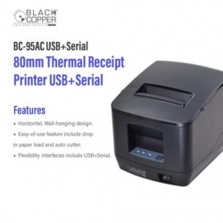 BlackCopper BC95AC USB+Serial 80mm Thermal Receipt Printer, USB + Serial
