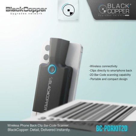 BlackCopper BC-PDRKIT2D 2D Wireless Phone Back-Clip Barcode Scanner