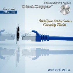 BlackCopper BCCT7PCSFTP-2MTR-BL Cat7 S/FTP Patch Cord, 2m, Blue