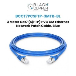 BlackCopper BCCT7PCSFTP-3MTR-BL Cat7 S/FTP Patch Cord, 3m, Blue