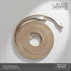 BlackCopper BCCT7PC-5MTR-GL Cat7 Patch Cord, 5m, Gold