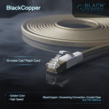 BlackCopper BCCT7PC-10MTR-GL Cat7 Patch Cord, 10m, Gold