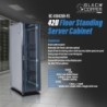 BlackCopper BC-61042UR-FS 42U Free Standing Server Rack Cabinet, 600 x 1000 x 2055mm, 4 Fans & Shelf