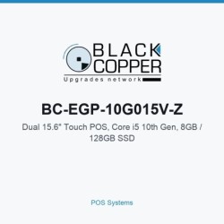 BlackCopper BC-EGP-10G015V-Z Dual 15.6" Touch POS, Core i5 10th Gen, 8GB / 128GB SSD