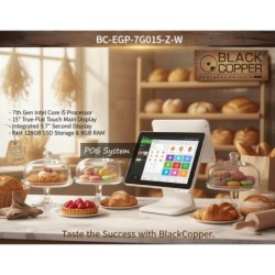 BlackCopper BC-EGP-7G015-Z-W 15" Touch POS System, Intel Core 7th Gen, White