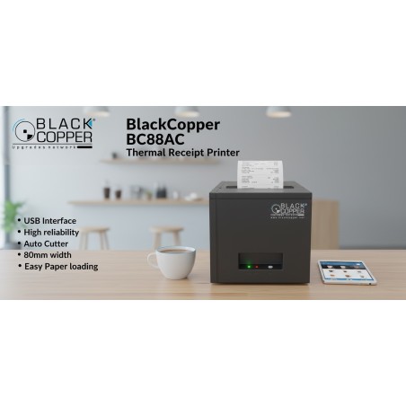 BlackCopper BC88AC 80mm High-Speed Thermal Receipt Printer, USB, Auto Cutter