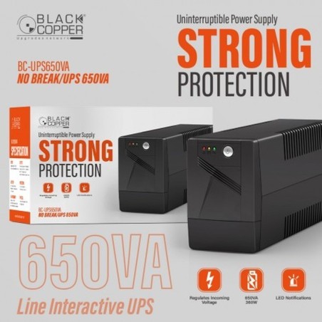 BlackCopper BC-UPS650VA 650VA Line-Interactive UPS with AVR