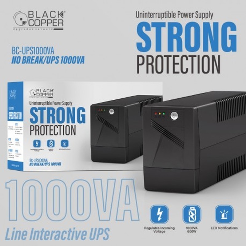 BlackCopper BC-UPS1000VA 1000VA Line-Interactive UPS with AVR