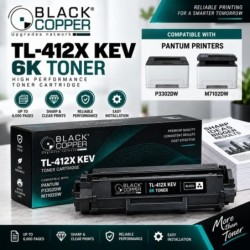 BlackCopper TL-412X KEV High-Yield Toner Cartridge for Pantum, 6,000 Pages