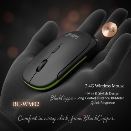 BlackCopper BCWM02 Ultra-Slim 2.4G Wireless Mouse, 1200 DPI
