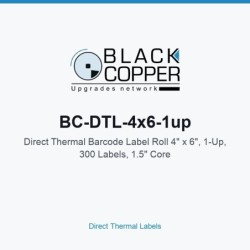 BlackCopper BC-DTL-4x6-1up Direct Thermal Barcode Label Roll 4" x 6", 1-Up, 300 Labels, 1.5" Core