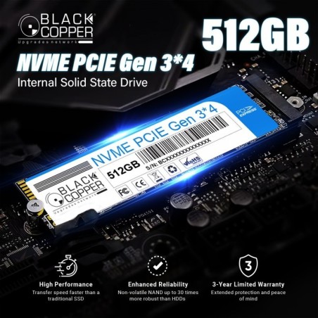 BlackCopper BCM2NVME512SSD 512GB M.2 NVMe PCIe Gen3 x4 SSD