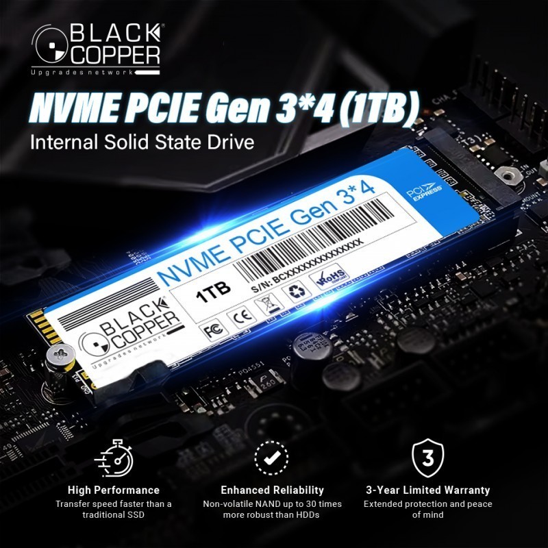 BlackCopper BCM2NVME1TBSSD 1TB M.2 NVMe PCIe Gen3 x4 SSD
