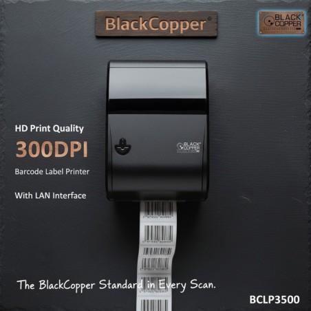 BlackCopper BC-LP3500 4" Desktop Thermal Transfer Barcode Label Printer, 300 DPI, USB + LAN